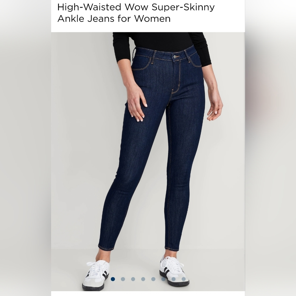 High-Waisted Wow Super-Skinny Ankle Jeans for Women 16 Regular